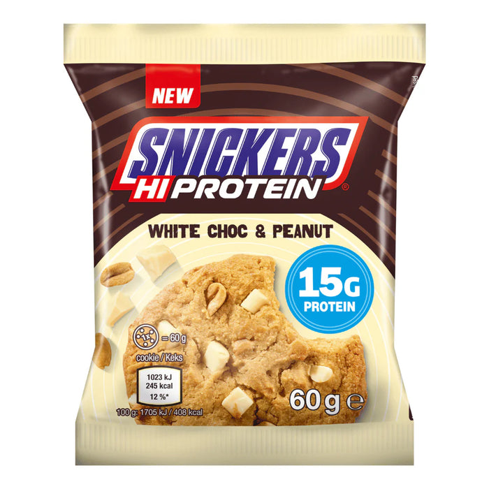 Mars Protein Snickers White - Lot De 12 Barres Haute Protéine (60g Chaque) - Goût White Choc & Peanut